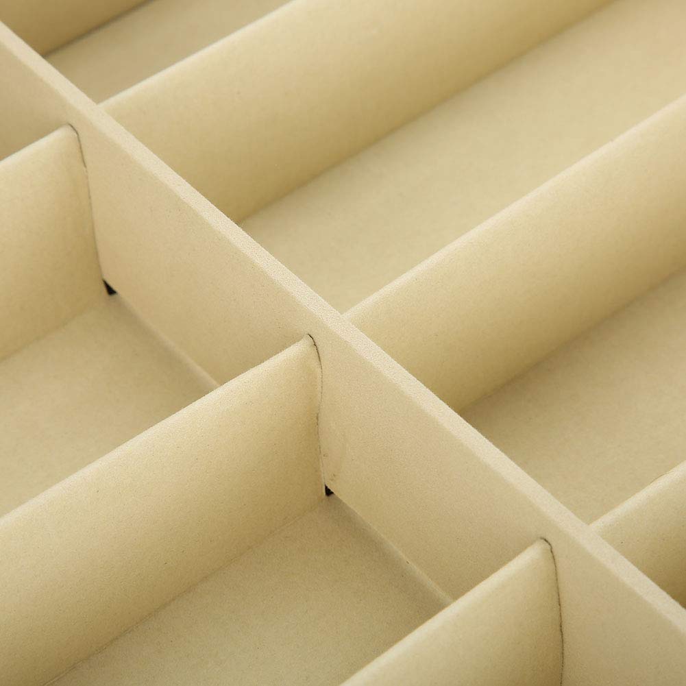 Brillenetui mit 8 Fächern, Brillenetui mit transparenter Abdeckung, Brillenetui aus PU-Leder mit Metallschloss für Zuhause, Reisen, Einzelhandel