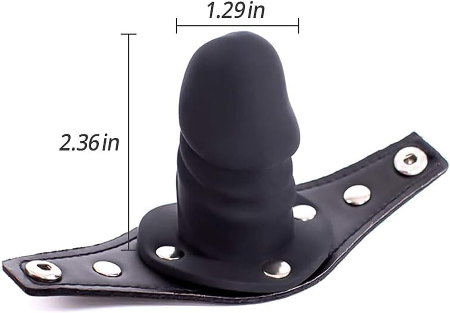Leather Breathable Face Mask with Silicone Dildo Mouth Gag, Adjustable Masquerade BDSM Fetish Slave Restraints for Woman/Men.