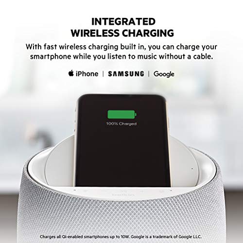 Belkin SoundForm Elite Hi-Fi Smart Speaker + Wireless Charger (Voice-Controlled Bluetooth Speaker) Sound Technology By Devialet (White)