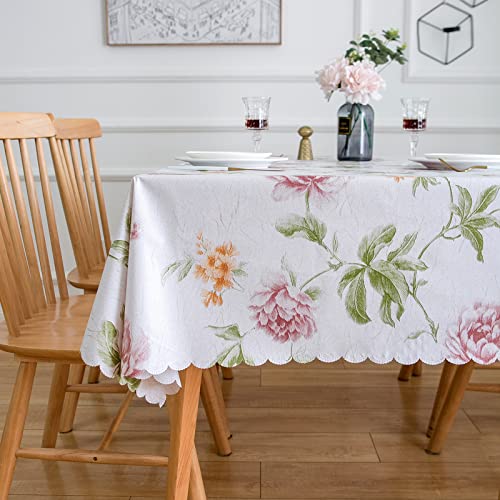 Liberecoo POLYESTER FLORAL TABLECLOTH Heavy Duty Vinyl Tablecloth Table Cover Waterproof Oil-Proof Pvc Table Cloth Stain-Resistant Wipeable Plastic Covers 52 Inch X 70" thumb #7