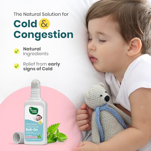 Image of Mother Sparsh Natural Vapour Complete Cold Relief Roll-On for Babies-15ml | With Thymol Crystal, Eucalyptus Oil & Peppermint Oil for Cold & Cough | 100% Natural | Relieves Chest Congestion