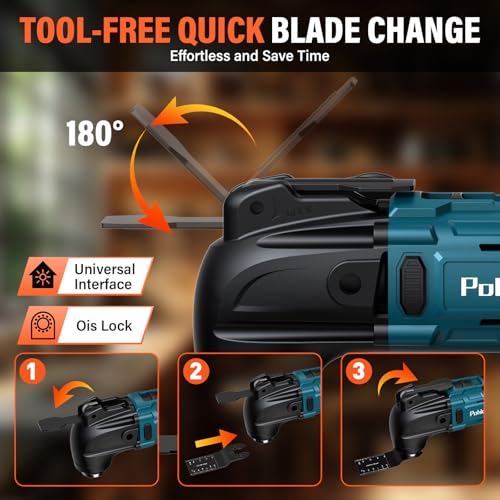 Accu oscillerende multitool, oscillerende zaag voor Makita 18V accu, 6-traps multitool, multifunctionele zaag voor verwijderen, schrapen en zagen (zonder accu) - Afbeelding 5