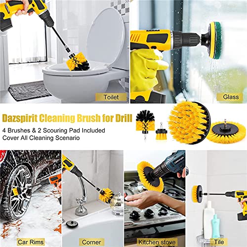 Nlhxcmk Drill Brush Car Detailing Kit - Car Polishing & Buffing Pads Kit - Soft Bristle Power Scrubber With Extend Attachment For Cleaning Car Interior, Boat, Carpet Upholstery, Bathroom (8) #TOP2