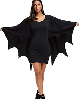 فستان من اف جى - ذو اكمام واسعة شبيه بجناح الخفاش - لون اسود - نساء