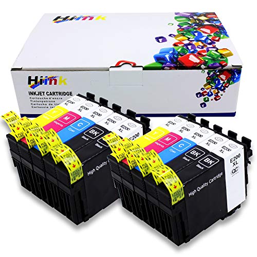 HIINK Remanufactured Ink Cartridge Replacement for Epson 200 Ink Cartridges High Yield Ink Used with Epson XP-200 XP-300 XP-310 XP-400 XP-410 WF-2520 WF-2530 WF-2540 (10-Pack)