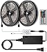 SUPERNIGHT LED Strip Lights,TWO 16.4Ft LED Light Strip Kit Non-Waterproof DC12V 3528 RGB【NO White Color】300leds Flexible Strip Lights with Double PCB 44Key Remote,Stronger Adhesive Tape and 5A Adapter