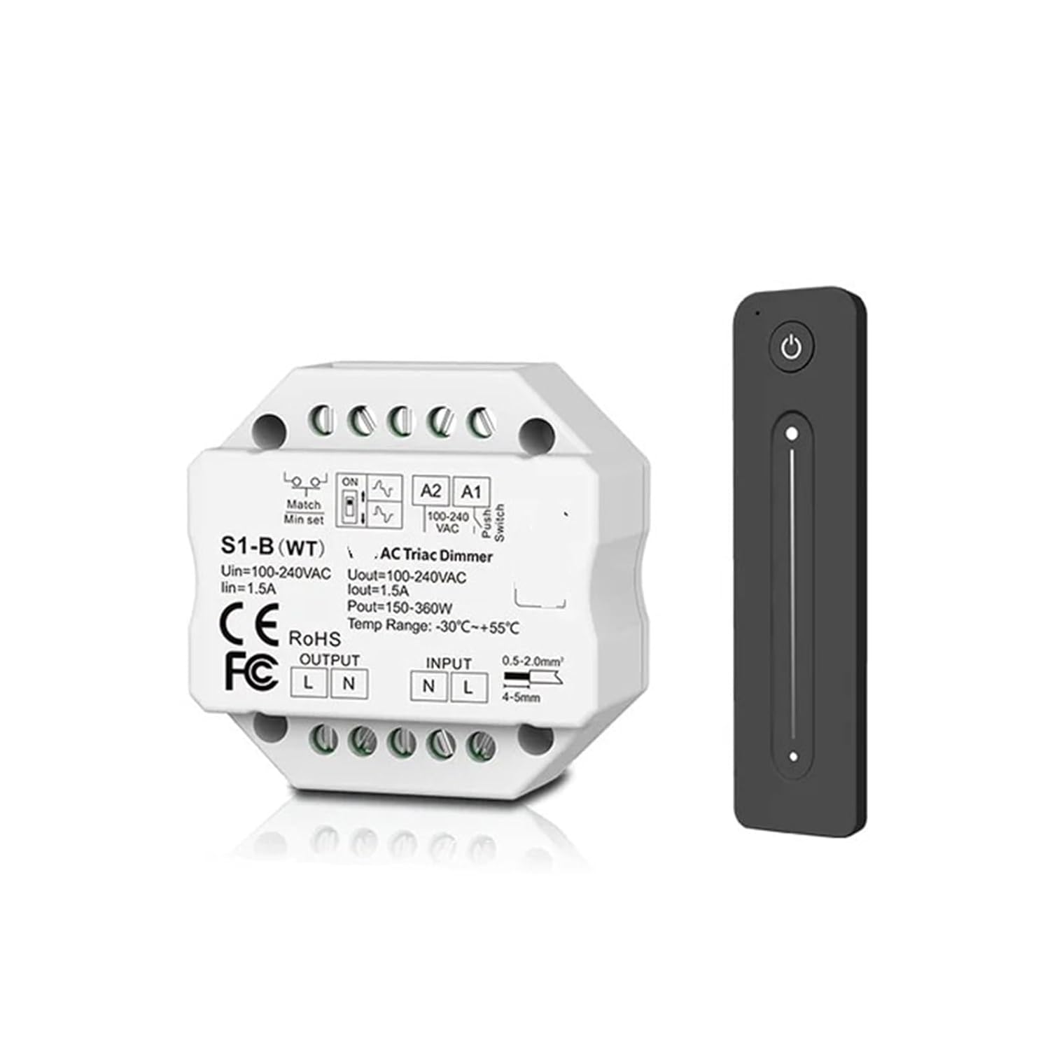 LED Dimmer S1-B 2.4G Remote Control AC 100-240V Triac Dimmer(S1-B only)