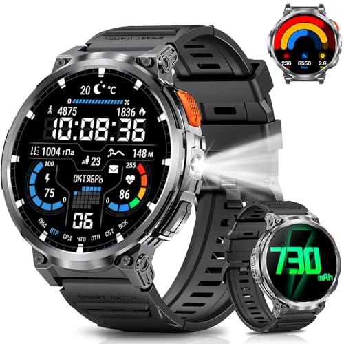 PODOEIL 1.85" Big Screen Military Smart Watch for Men with