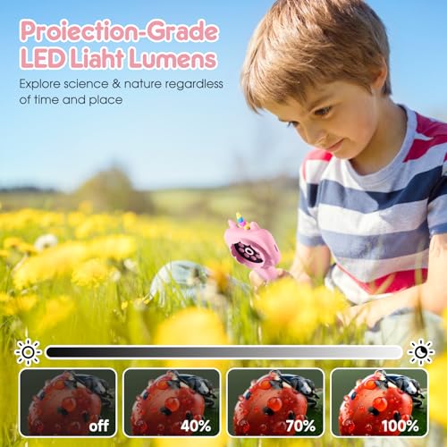 Magnifying, 2.4" Microscope for Kids, 600X-4800X Handheld Digital Miniscope, Portable Pocket Magnification Microscope Photo & Video | Education Toys for Age 3 4 5 6 7 8 9 10 Girls Boys — view 5