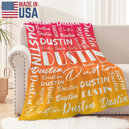 Name Blanket Personalized Name Blanket Customized Blanket with Name Text for Adult Kid Birthday Christmas Mothers Fathers Valentines Day Gift