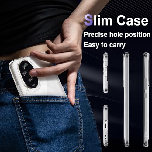 Image of Case for Honor 200 5G, Military Grade Drop Protection Phone Case, Yellowing Resistant, Anti-Scratch Hard PC Back, Shockproof Hard Ultra-Thin Protective Cover, Clear