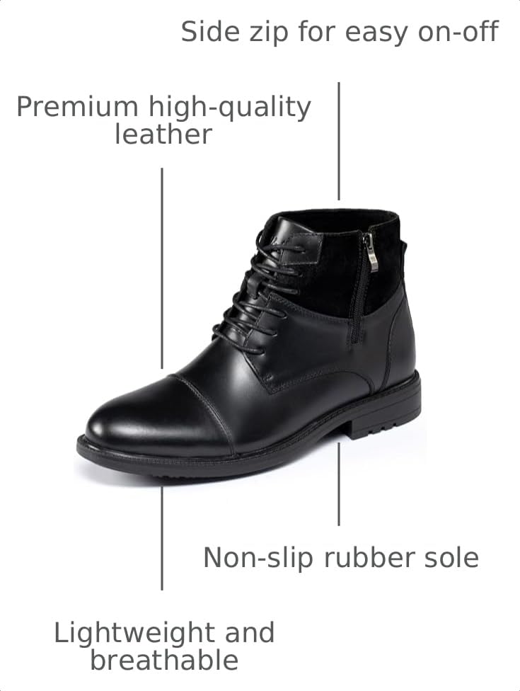 Image of Holy dove Men's Lightweight Dress Boots Zip Ankle Chukka Casual Boot