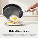 imarku 6 Pcs Non Stick Frying Pans with Lids, Hybrid Ceramic Coating - Image 2