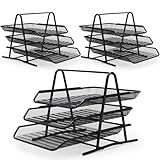 ✔️ ORGANISEUR A 3 CORBEILLES COULISSANTES : Les corbeilles à courrier peuvent coulisser comme des tiroirs. Une butée les empêchera de basculer à l’arrière