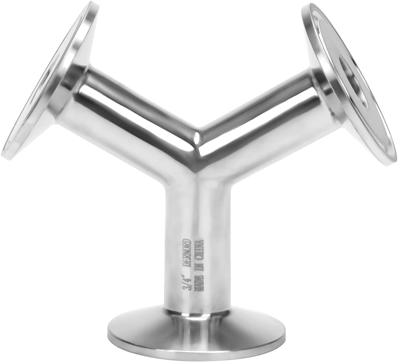 DERNORD Tri Clamp Wye Clamp End True Y Type Cross Tee Tube Stainless Steel 304 Three Way Elbow 2 Inch Pipe OD