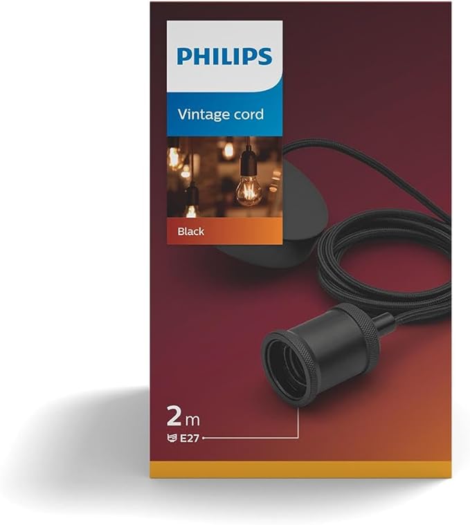 Philips Philips LED E27 Vintage cord string, 40 W, black photo 3