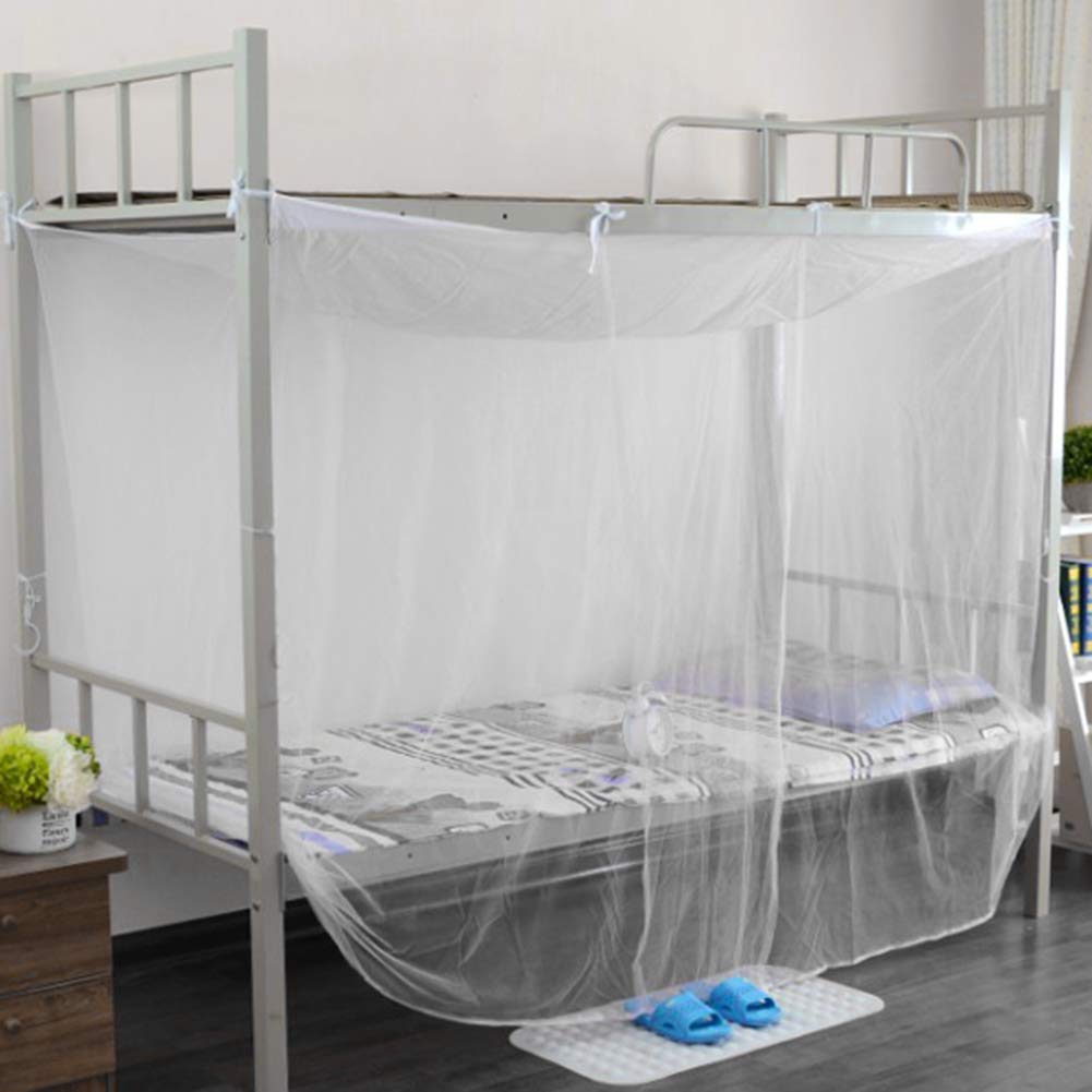 Haofy Baldacchino per Letto a Castello, Zanzariera per Letto a 4 Angoli Letto a Castello Tenda per Letto a Castello, Bianco (95x195x150 cm)