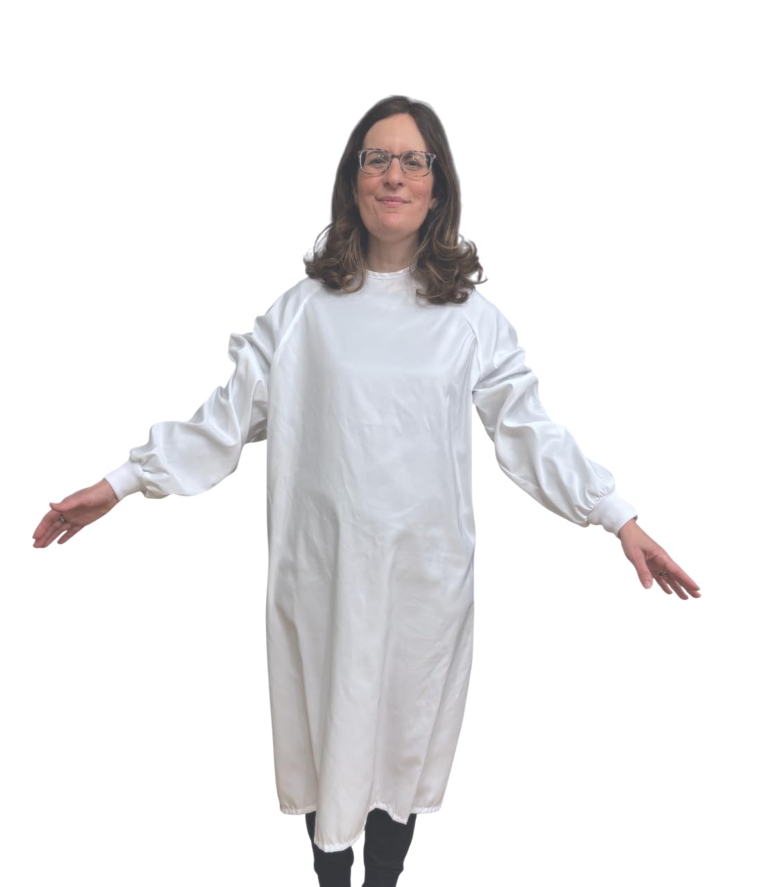 Reusable Isolation Gowns - Staff Protection for Hospital, Doctor's Office Isolation Gowns - Latex-Free Fluid Resistant with Knitted Cuffs (60, M)