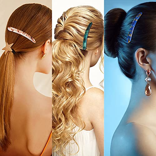 3Pcs Hair Barrette For Women, French Hair Barrette Tortoise Shell Automatic Hair Clips For Thick Medium Volume Hair,Girls Women Hair Pin Retro Hair Clasp #TOP4