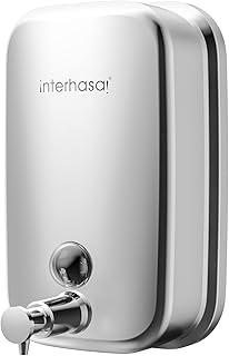 interhasa! Seifenspender Edelstahl Wandbefestigung Wandmontage, seifenspender Wand 500ml,Flüssigseifenpumpe für Küche Polierte,Handseifenspender