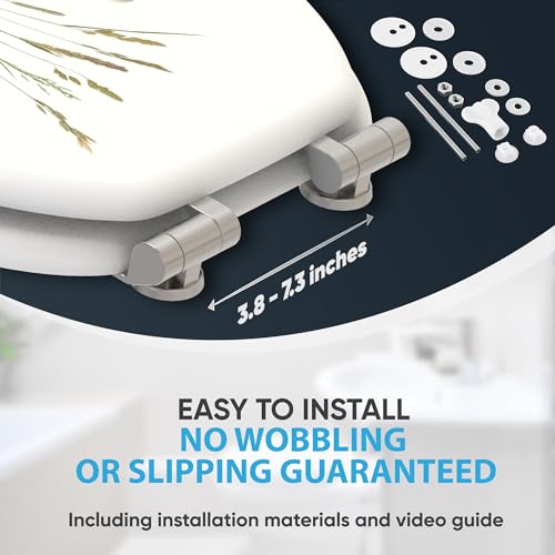 Sanilo Soft Close Toilet Seat ROUND, Quiet and Slow Close Lid and Seat, Strong Bumpers and Hinges, Balance - Thumbnail 4