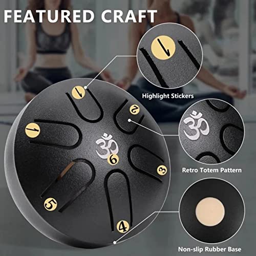 Mini Micro Tongue Drum, 6 Tone Steel Tongue Drum, Percussion Hand Drum With Bag Music Book Mallet Finger Picks, Tone Is Accurate And Sound, For Music Education Parent-Child Games #TOP4