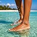 DEARMAY Silver Plated Ankle Bracelets for Women Waterproof Dainty Silver Anklets for Women Trendy Jewelry Layered Link Chain Cute Anklets Set Pack Summer Beach Fashion for Women