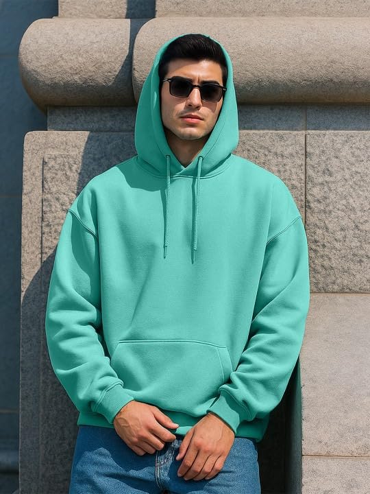Image of Veirdo 280 GSM Cotton Fleece | Hooded Neck Full Sleeve | Regular Fit Sweatshirt | Solid Hoodie for Men | Sizes: S to 3XL