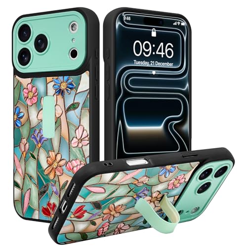 SOKAD 3D Floral Phone Case for iPhone 17 Pro Max with Finger Strap Stand