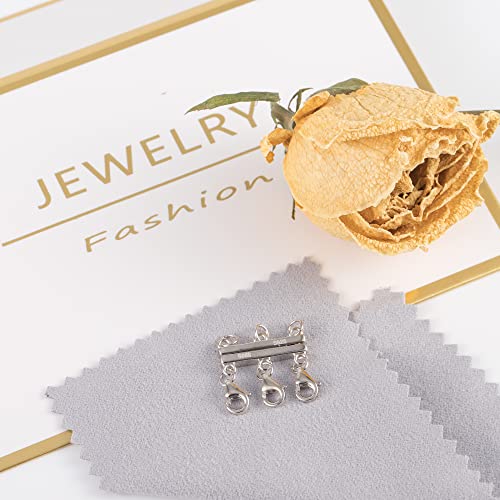 Lancharmed 925 Sterling Silver Necklace Layering Clasps 14K Gold Plated Magnetic Necklace Connector Multiple Strands Lobster Clasps Necklace Separator For Layering #TOP5