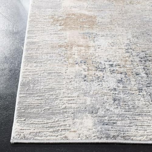 Image of Super Soft Art Collection Abstract Modern Classical Design Carpets Highest Density Silk Carpets for Home Living Room Bedroom /Hall (3x5 Feet (90x150 cm) Cream /Grey)