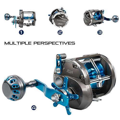 Burning Shark Trolling Reel Saltwater Level Wind Reels, Drag Reels Boat Fishing Ocean Fishing For Sea Bass Grouper Salmon #TOP1