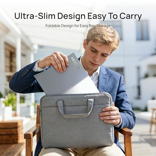 Image of ARZOPA 15.6 inch Dual Portable Monitor for Laptop, Foldable Stackable FHD 1080P 100% sRGB IPS Extender & PU Sleeve Bag Combination