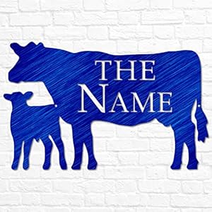 Metal cow farm sign custom farmer sign calf farmhouse decor farm animals sign personalized cow sign farm outdoor metal sign  urban country home decor