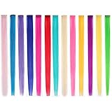 FAELBATY 13 Packs Colored Clip in Hair Extensions 22 Inch Colorful Straight Hair Extensions Clip in...