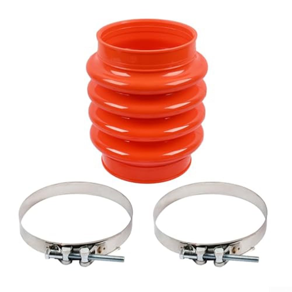 Manga de tubo corrugado y 2 abrazaderas compatibles con Multiquip Mt70 Mt75 Mt85 Piezas de bomba de hormigón que reemplazan 4451611 Abs Kit de acoplamiento de manguera de metal para reparación y