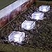 Solar Glass Brick Light - Solar Ice Cube LED Light - Crystal Brick Stone Lamp Garden Courtyard Pathway Patio Pool, Decorative Christmas Festives Ice Rock Cube Lights (4PCS White)