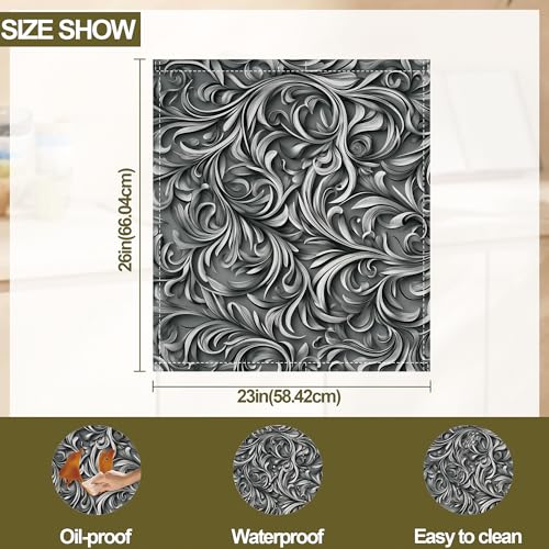 Image of Black Vines Dishwasher Magnetic Cover, Decorative Fabric Dishwasher Door Cover with Top and Bottom Magnets, Flexible Kitchen Appliance Decor, 23 x 26 Inches