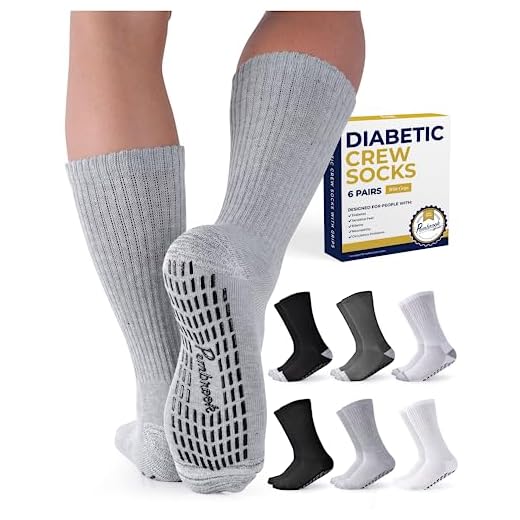 Pembrook 6 Pairs Diabetic Socks with Grippers for Men & Women - 12 Colors Neuropathy Socks for Women | Edema Socks