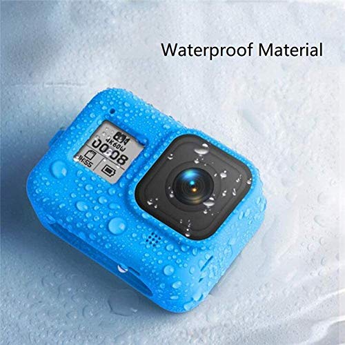 BKN Silicon Protective Housing Case for GoPro Hero 10 Hero 9 Black Sleeve Housing Frame with Lens Cover Accessories (Matt Blue) 4