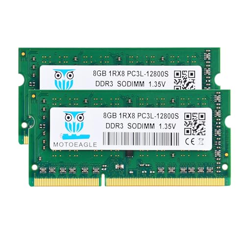 Kit di memoria RAM da 16 GB, 2 x 8 GB, 1Rx8, PC3L-12800S utilizza chip originali. Tutti i chip sono testati al 100%, conformi a RoHS e JEDEC, con forte compatibilità con gli aggiornamenti dei notebook portatili. Può anche sostituire e funzionare con RAM 1RX8 2Rx8 PC3/PC3L 12800S.
