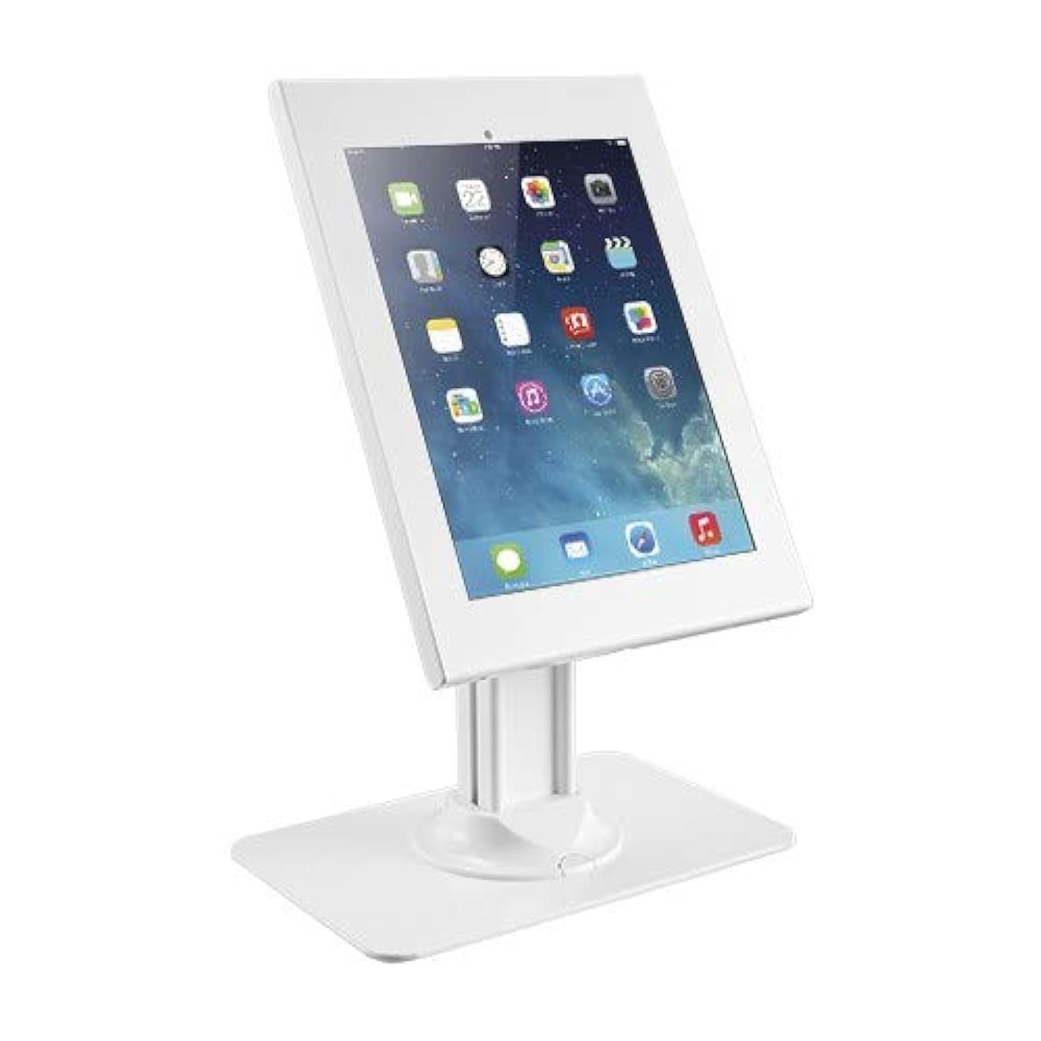 NEWSTAR Theft resistant iPad Kiosk Stand – POS iPad Security Stand & Locking Tablet Stand – Heavy Duty Base, 360° Swivel, 75° Tilt Bracket – Retail Business for iPad Pro 12.9" (White)