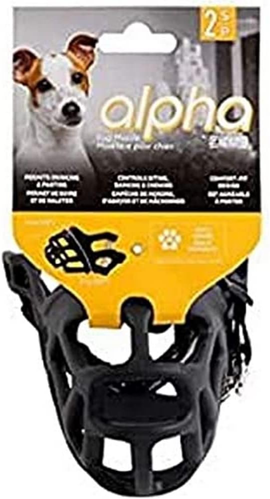 ZEUS Alpha TPR Muzzle for Small Dogs, Comfort Fit Design Prevents Biting, Barking and Chewing, Black