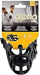 ZEUS Focinheira Alpha TPR para cães pequenos, design de ajuste confortável evita mordidas, latidos e mastigação, preta