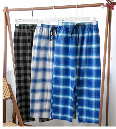 Boys Pajama Pants,Soft Cotton Plaid Lounge Pants 3 Pack3