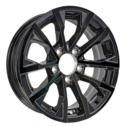 eCustomrim Aluminum Trailer Wheel 14X5.5 14 Inch 5 Lug Black Edge Rim