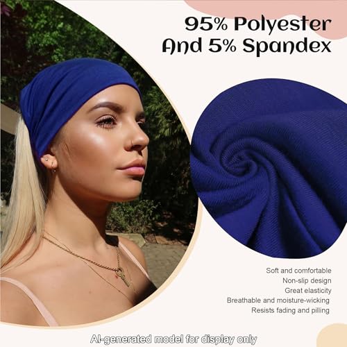 7-Inch Wide Headbands for Women – 3 Pack Soft Thick Turban Hair Bands - image 3