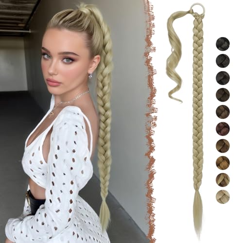 FESHFEN Treccia Finta Capelli - 85 cm Lunga Coda Finta