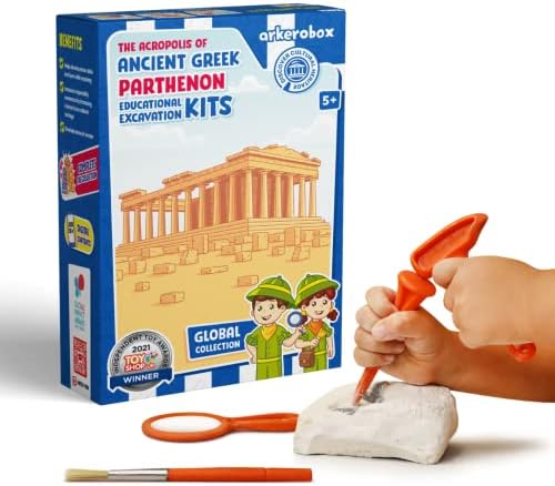 ARKEROBOX Ancient Greece Parthenon, Excavation Kits for Kids, Ancient Dig Kit, Learning & Education Toys, STEM, Kids Science Kit, Includes Learning Resources & Paintable Post Card
