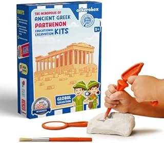 ARKEROBOX Ancient Greece Parthenon, Excavation Kits for Kids, Ancient Dig Kit, Learning & Education Toys, STEM, Kids Science Kit, Includes Learning Resources & Paintable Post Card